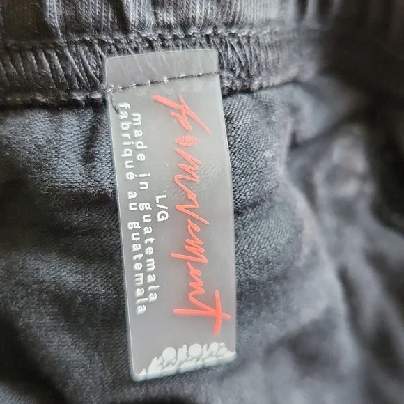 New Free People Hot Shot Slim Skirt Black L FP Movement Midi Mini Washed Gray - Picture 13 of 15